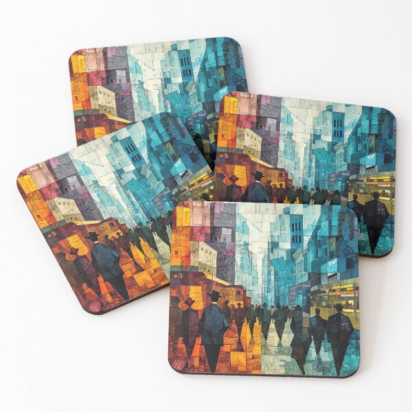 Item preview, Crowded Street - Cubism designed and sold by KootenayDesigns.
