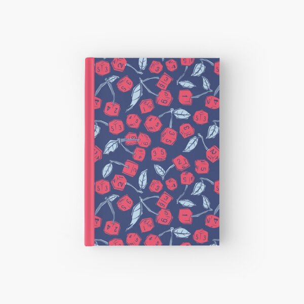 Big Cherry Dice with Leaves, in Navy Sweetheart Hardcover Journal