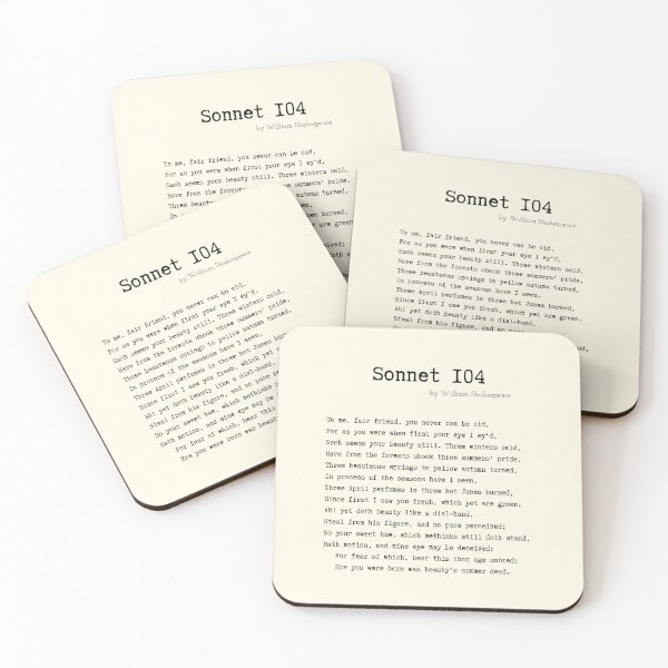 Item preview, Sonnet 104 by William Shakespeare designed and sold by Poemit.