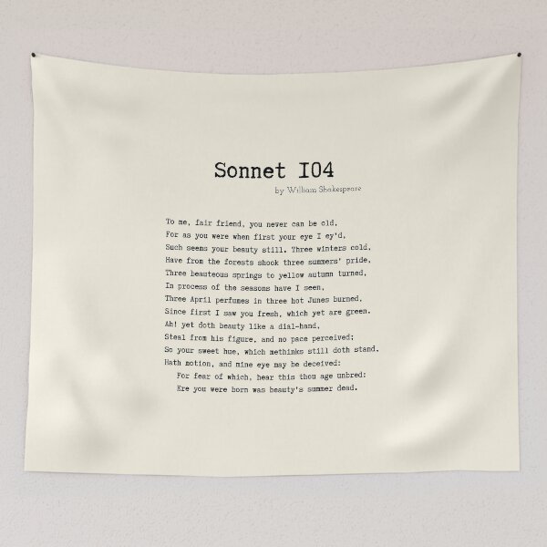 Item preview, Sonnet 104 by William Shakespeare designed and sold by Poemit.