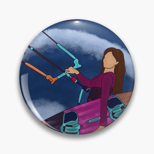 Item preview, female kiteboarder with kiteboard designed and sold by pigletti-arts.