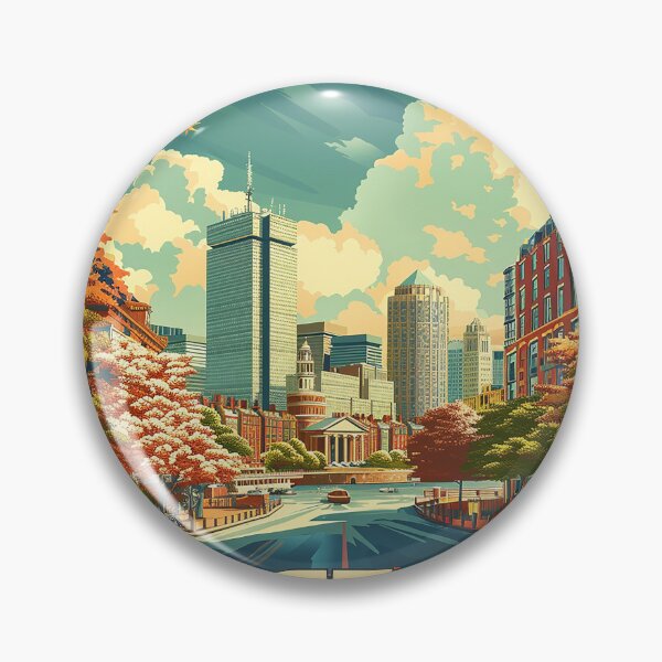 Item preview, Boston City Art Vintage Boston Poster designed and sold by nomiraclehere.
