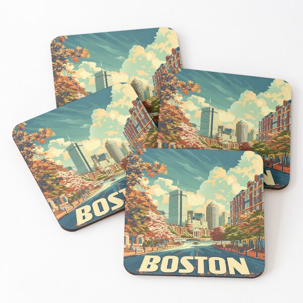 Item preview, Boston City Art Vintage Boston Poster designed and sold by nomiraclehere.