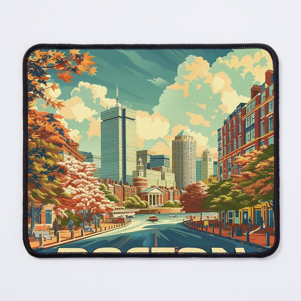 Item preview, Boston City Art Vintage Boston Poster designed and sold by nomiraclehere.