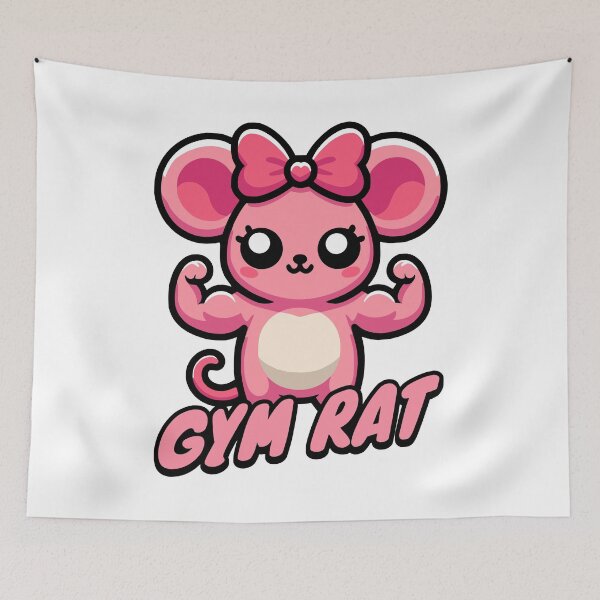 Item preview, Gymrat! Pink Girl Gym Rat For Women Lifters Pun designed and sold by PMCreative.