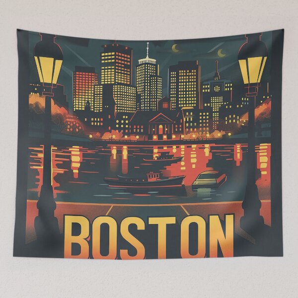 Item preview, Boston City Art Vintage Boston Poster designed and sold by nomiraclehere.