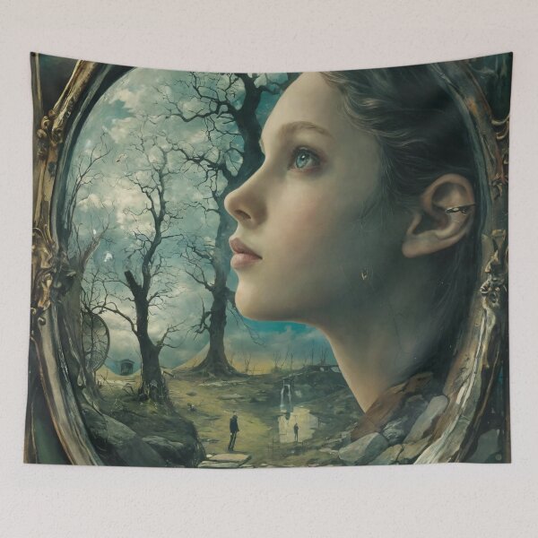 Aperçu de l'œuvre miroir, revers du miroir, art créée et vendue par DonnaBlankaArt.