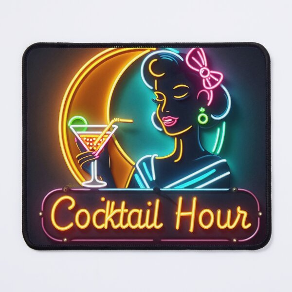 Item preview, Cocktail Hour Neon Sign Woman With Martini designed and sold by Lee Hiller Designs.