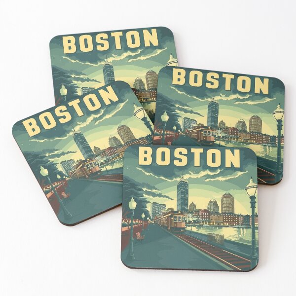 Item preview, Boston City Art Vintage Boston Poster designed and sold by nomiraclehere.