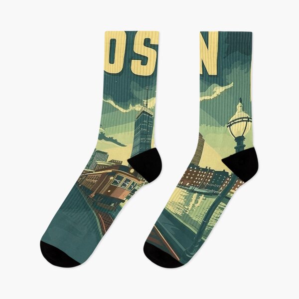 Item preview, Boston City Art Vintage Boston Poster designed and sold by nomiraclehere.
