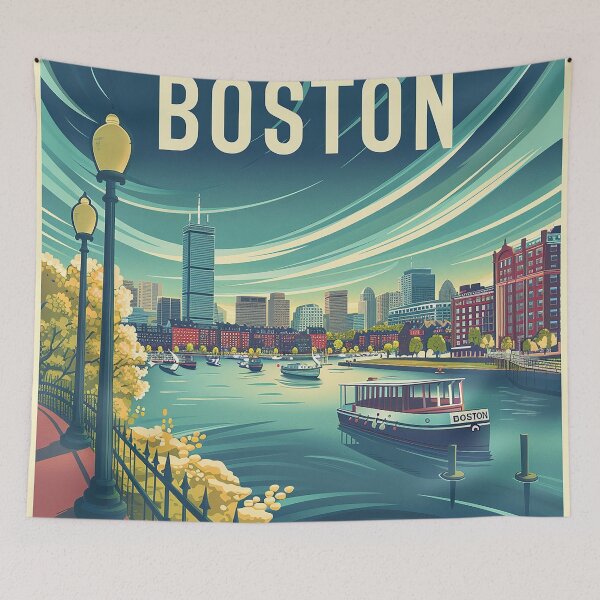 Item preview, Boston City Art Vintage Boston Poster designed and sold by nomiraclehere.
