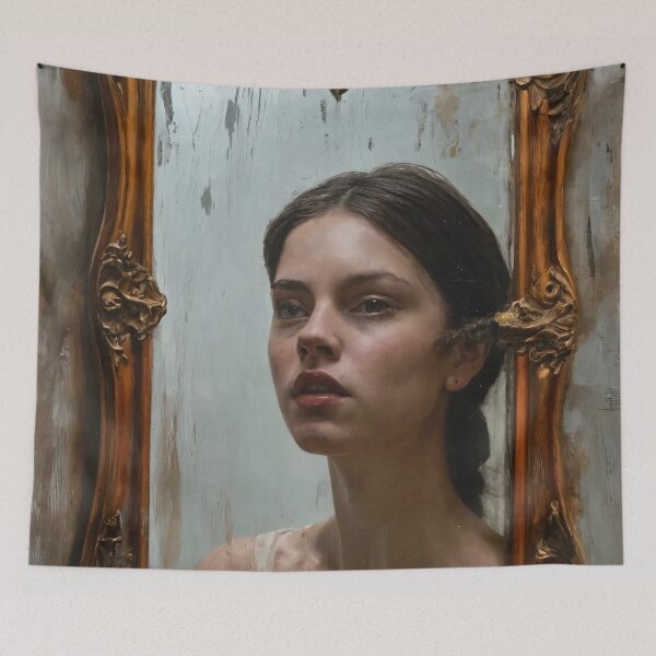 Aperçu de l'œuvre miroir, revers du miroir, art créée et vendue par DonnaBlankaArt.