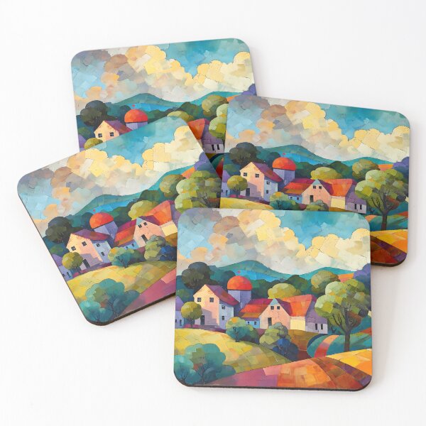 Item preview, Farm Village - Cubism designed and sold by KootenayDesigns.