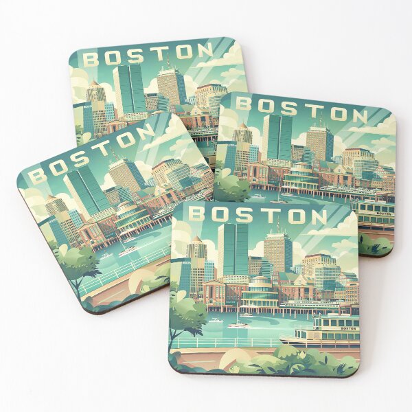Item preview, Boston City Art Vintage Boston Poster designed and sold by nomiraclehere.