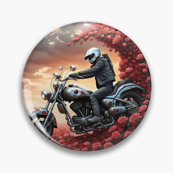 Item preview, Motorcyclist in the wave with roses designed and sold by Marcu Ioachim.