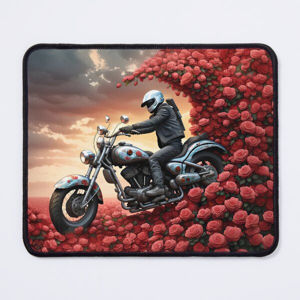Item preview, Motorcyclist in the wave with roses designed and sold by Marcu Ioachim.