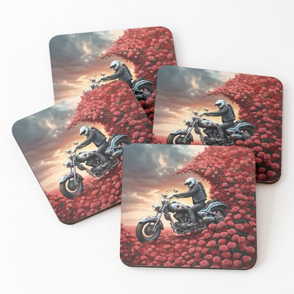 Item preview, Motorcyclist in the wave with roses designed and sold by Marcu Ioachim.