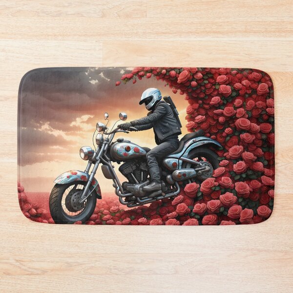 Item preview, Motorcyclist in the wave with roses designed and sold by Marcu Ioachim.