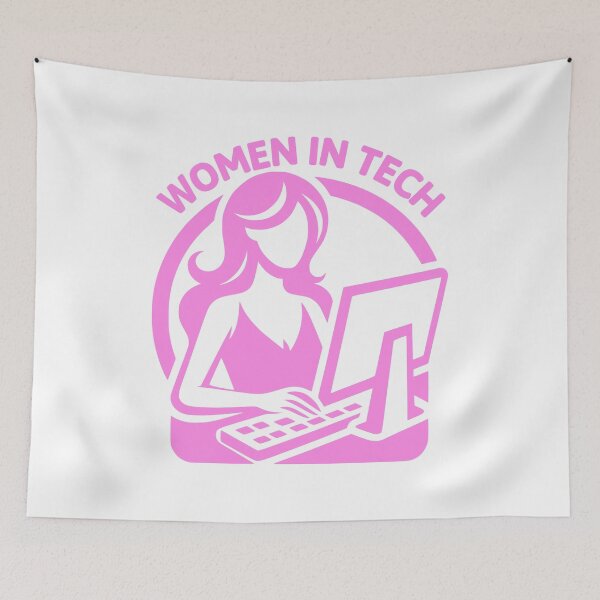 Item preview, Women In Tech! Funny Pink Computer designed and sold by PMCreative.