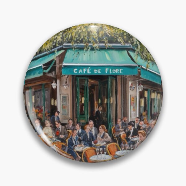 Item preview, Vintage Café de Flore Paris Scene designed and sold by CARRAANN.