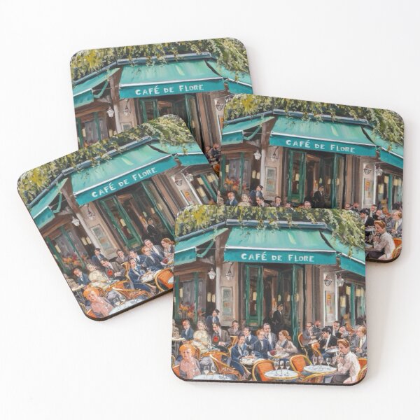 Item preview, Vintage Café de Flore Paris Scene designed and sold by CARRAANN.