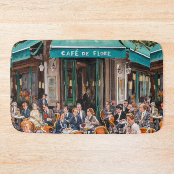Item preview, Vintage Café de Flore Paris Scene designed and sold by CARRAANN.