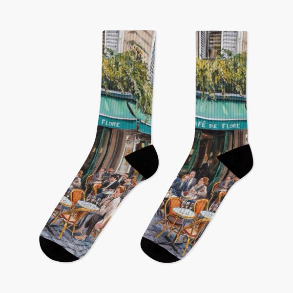 Item preview, Vintage Café de Flore Paris Scene designed and sold by CARRAANN.