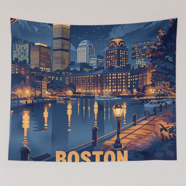 Item preview, Boston City Art Vintage Boston Poster designed and sold by nomiraclehere.