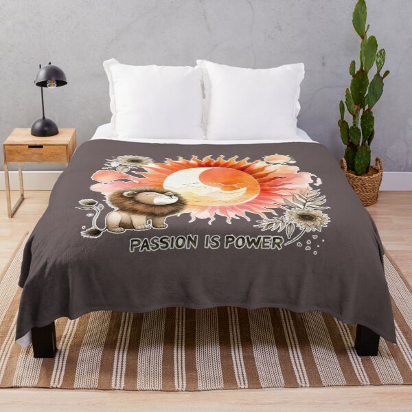 Item preview, Passion is Power CuteBrown Lion Orange Flower Colorful Art designed and sold by Nanthanon.