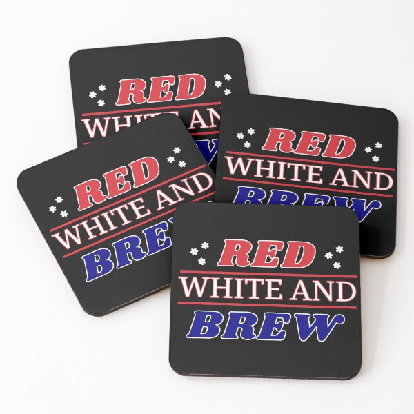 Item preview, Red White and Brew 4th of July Typographic US Independency Funny Design designed and sold by Raise2Shine.