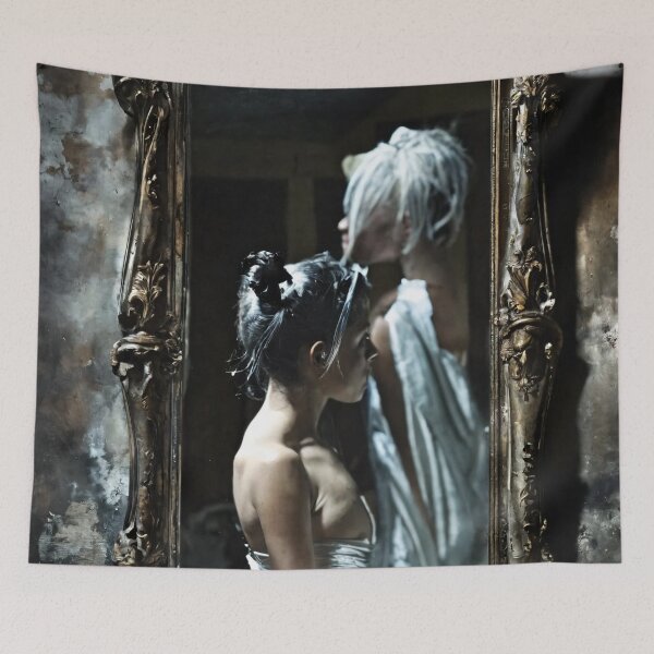 Aperçu de l'œuvre miroir, revers du miroir, art créée et vendue par DonnaBlankaArt.