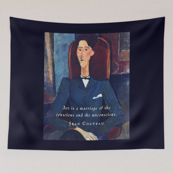 Item preview, Jean Cocteau quote: Art is a marriage of the conscious and the unconscious. designed and sold by artbleed.