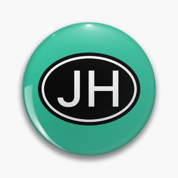 Item preview, JH Initials Monogram Oval White Letters designed and sold by Jeallan Designs.