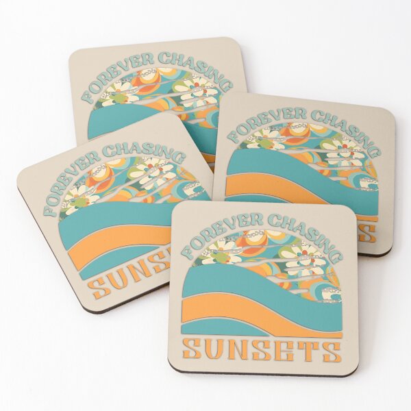 Item preview, Retro Floral "Forever Chasing Sunsets" designed and sold by bizbostudio.