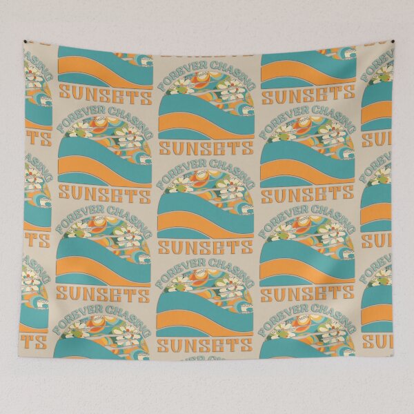 Item preview, Retro Floral "Forever Chasing Sunsets" designed and sold by bizbostudio.