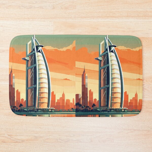 Item preview, Vintage Dubai travel poster - Minimal retro illustration of Burj Al Arab designed and sold by pod24.