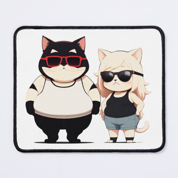 Item preview, double fat cat line art drawing style designed and sold by Anya-Thanee.
