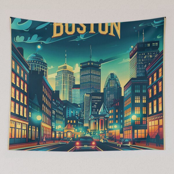 Item preview, Boston City Art Vintage Boston Poster designed and sold by nomiraclehere.
