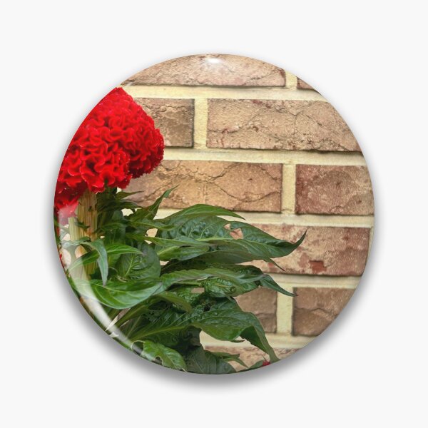 Item preview, Red Flowers Against a Brick Wall | Floral Home Decor designed and sold by YemmyZImages.