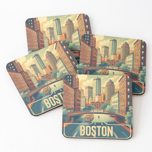 Item preview, Boston City Art Vintage Boston Poster designed and sold by nomiraclehere.