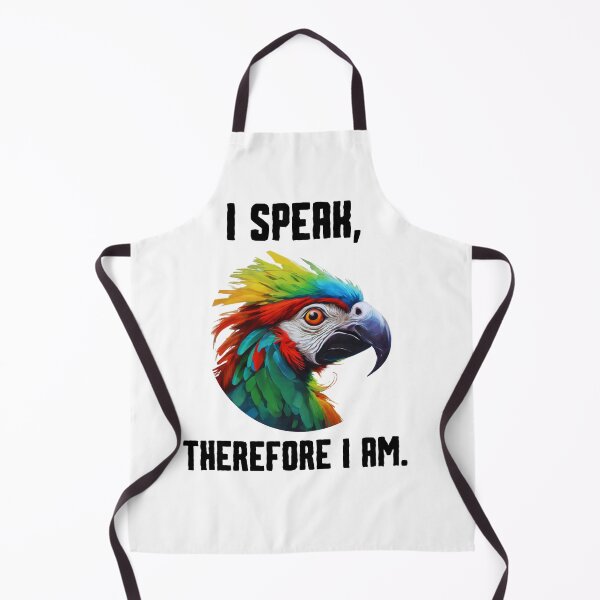 Item preview, I speak, therefore I am - clever parrot designed and sold by KarakitAI.