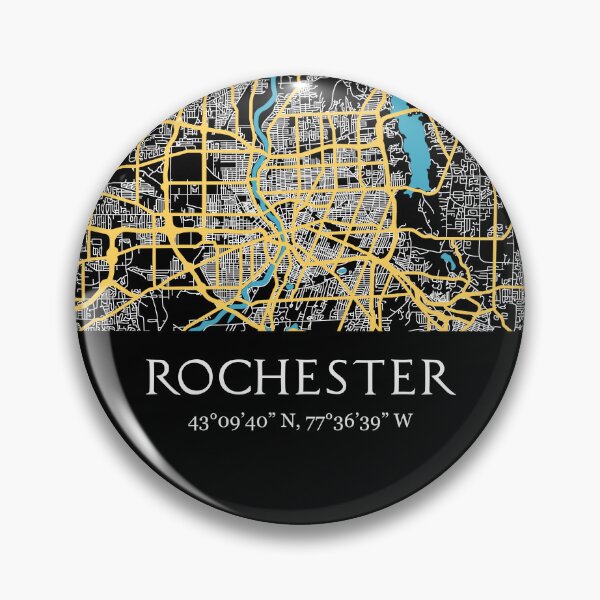 Artikelvorschau, Stadtplan von Rochester – Minimalistisches Straßen- und Wasserstraßendesign entworfen und verkauft von DimDom.