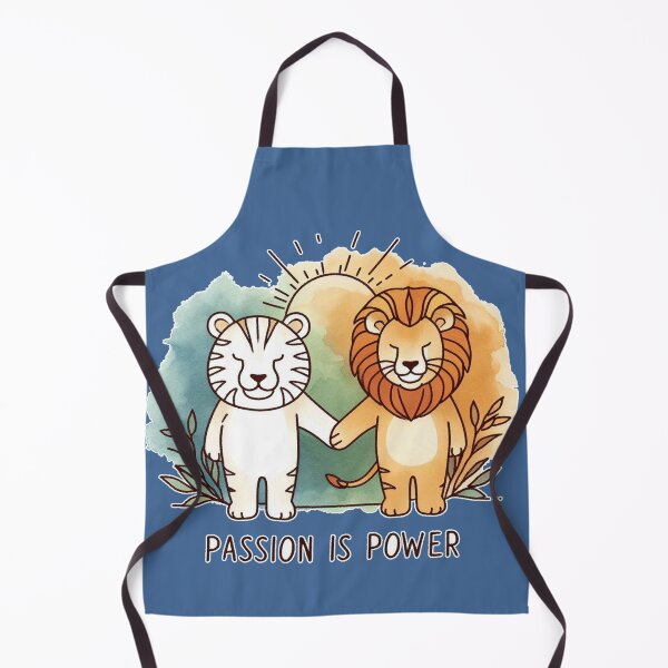 Item preview, Passion is Power Cute Tiger Lion Hand holding Sunray Brown Green coloring designed and sold by Nanthanon.