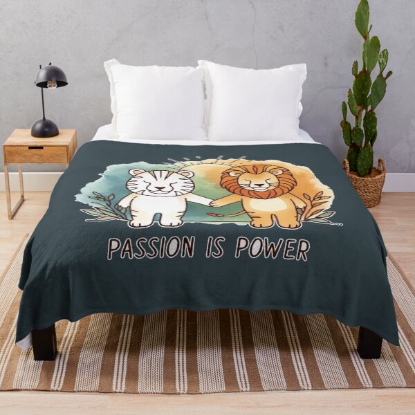 Item preview, Passion is Power Cute Tiger Lion Hand holding Sunray Brown Green coloring designed and sold by Nanthanon.