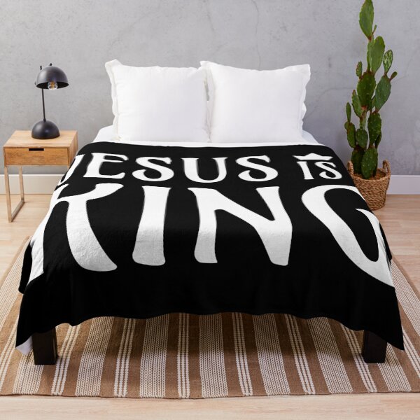 Item preview, Jesus is King - Christian Quote White designed and sold by kaartistore.