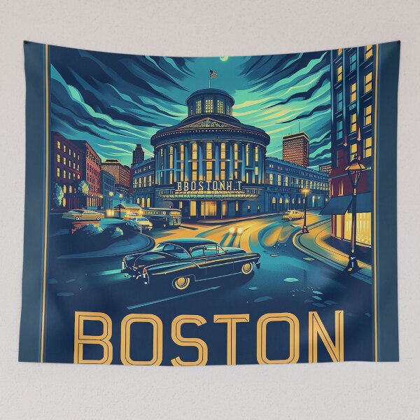 Item preview, Boston City Art Vintage Boston Poster designed and sold by nomiraclehere.
