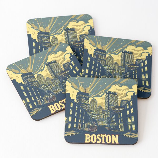 Item preview, Boston City Art Vintage Boston Poster designed and sold by nomiraclehere.
