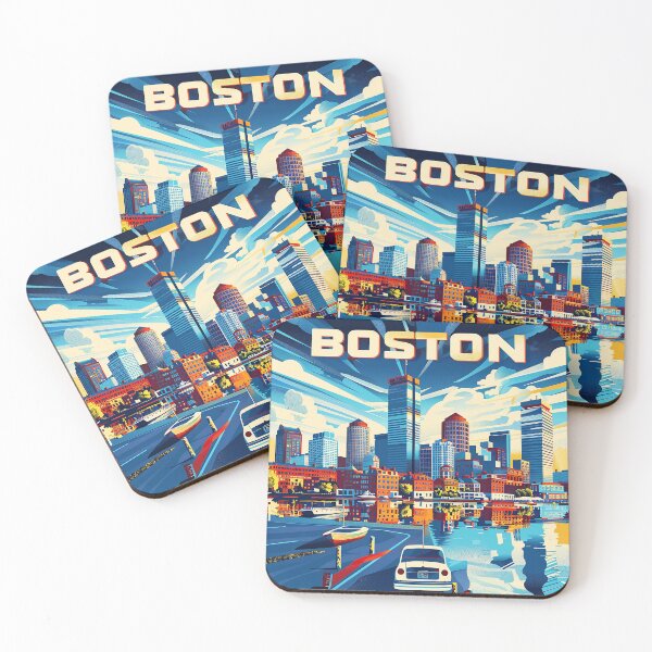 Item preview, Boston City Art Vintage Boston Poster designed and sold by nomiraclehere.