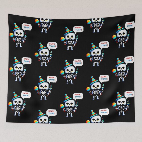 Item preview, Party Skeleton: Pixel Art "Hawk Tuah!" designed and sold by Ronny-Owiso.