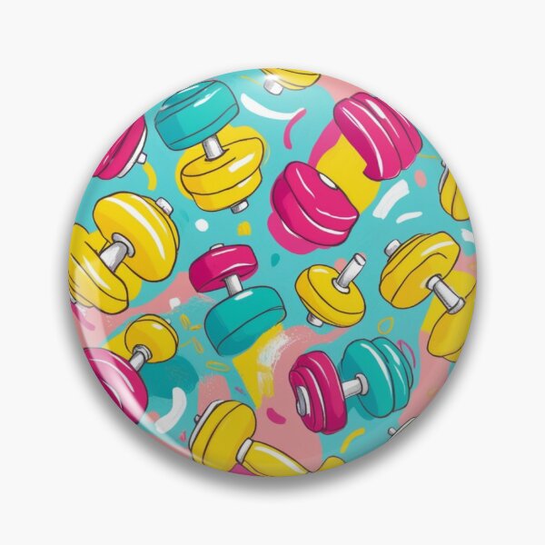 Item preview, Patrón de mancuernas coloridas: diseño inspirado en el fitness designed and sold by Master4art.